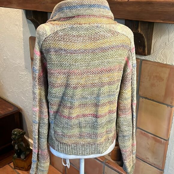 Daily Practice for Anthropologie Striped Multicolor V-Neck Sweater, size XS - Picture 7 of 9